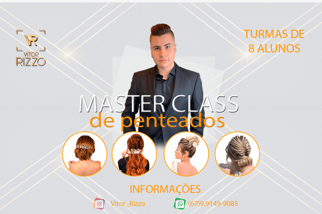 Master Class de Penteados: curso 100% prático em turma de 8 alunos - Vitor  Rizzo