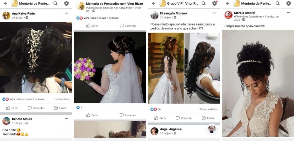 Penteados feitos por alunas